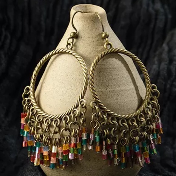 Fashion Jewelry Jewelry - 🌺4-$25🌺 Boho Hoop Beaded Tassel Drop Earrings